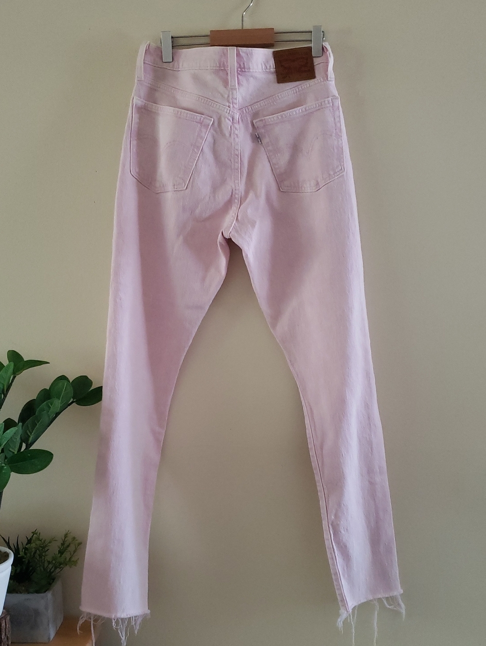 Levi's  501S  High Rise Jeans: Pastel Pink Denim - Skinny Fit - 26W/30L Like NEW